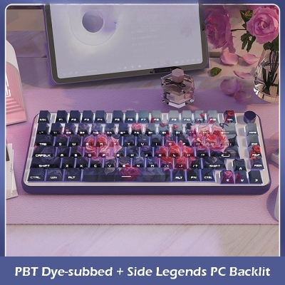 Monet Oil Painting 104+25 Cherry Profile PBT Dye-subbed Doubleshot Backlit Keycaps Set Side Legends for Mechanical Keyboard